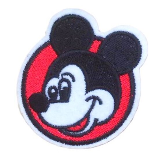 1* VINTAGE Mickey Mouse Head Patch IRON ON Patch Clothing accessories Embroidery - Picture 1 of 5